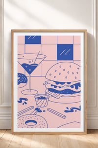 HOMEPACK Ahşap Çerçeveli Tablo Çerçeveli Poster Sanatsal Modern Duvar Dekoru TK-820