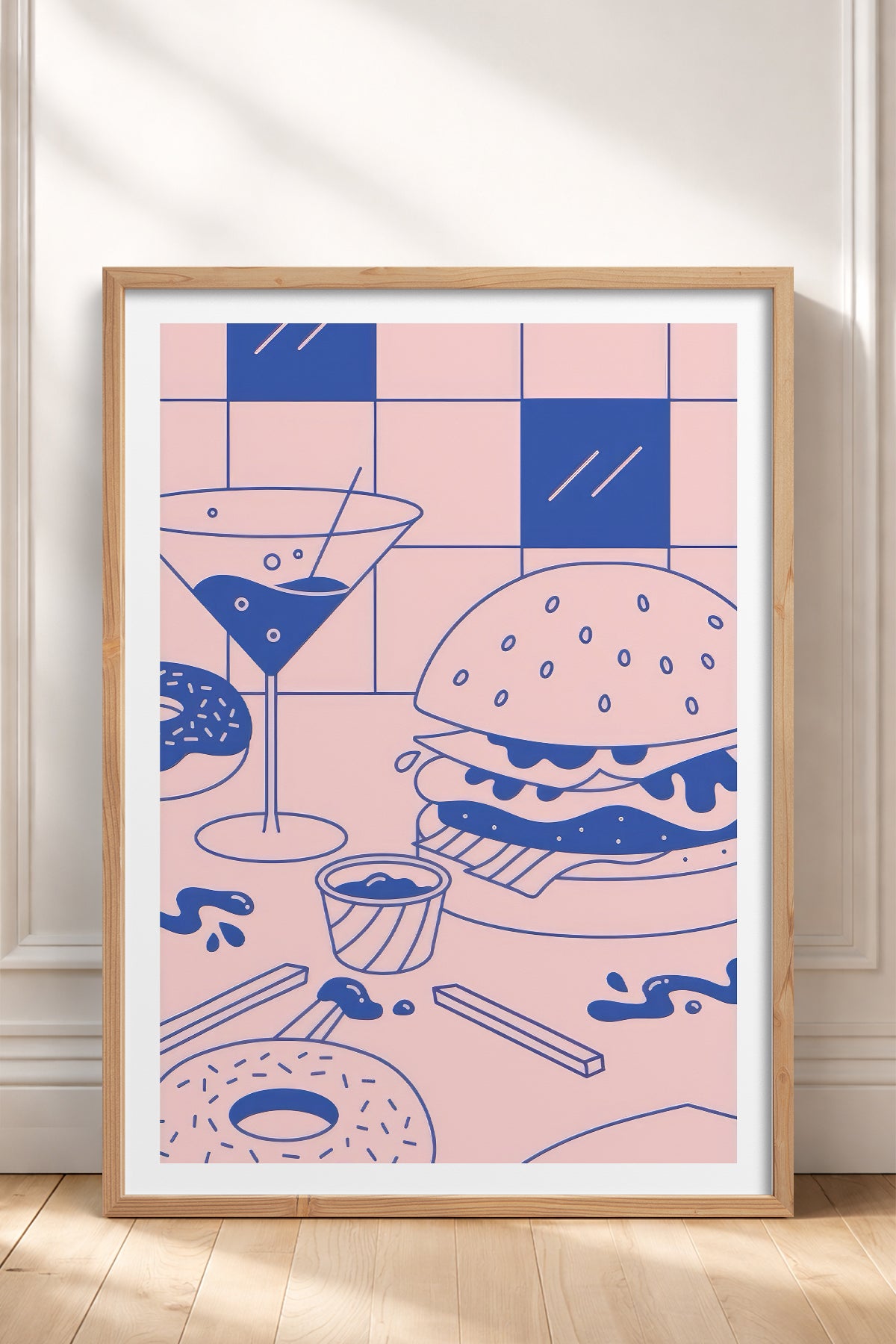 HOMEPACK Ahşap Çerçeveli Tablo Çerçeveli Poster Sanatsal Modern Duvar Dekoru TK-820