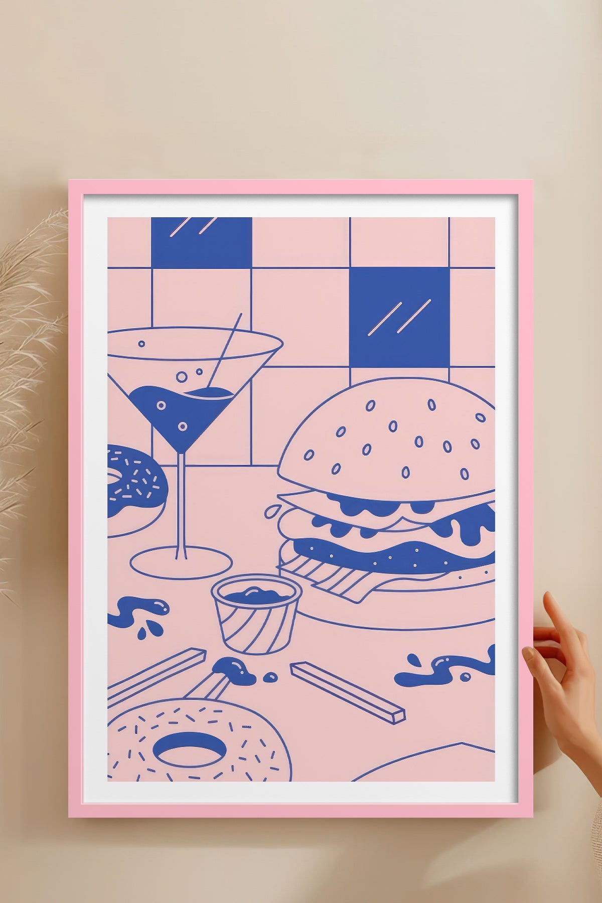 HOMEPACK Ahşap Çerçeveli Tablo Çerçeveli Poster Sanatsal Modern Duvar Dekoru TK-820