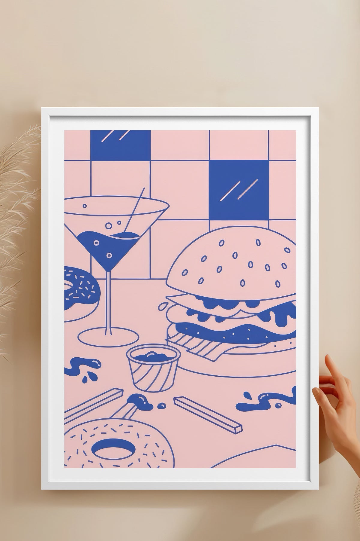 HOMEPACK Ahşap Çerçeveli Tablo Çerçeveli Poster Sanatsal Modern Duvar Dekoru TK-820