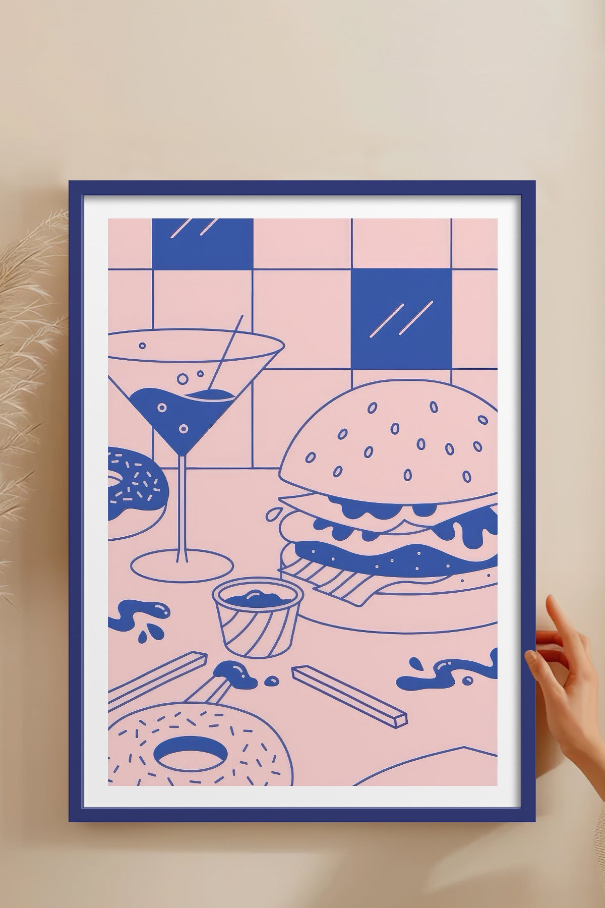HOMEPACK Ahşap Çerçeveli Tablo Çerçeveli Poster Sanatsal Modern Duvar Dekoru TK-820
