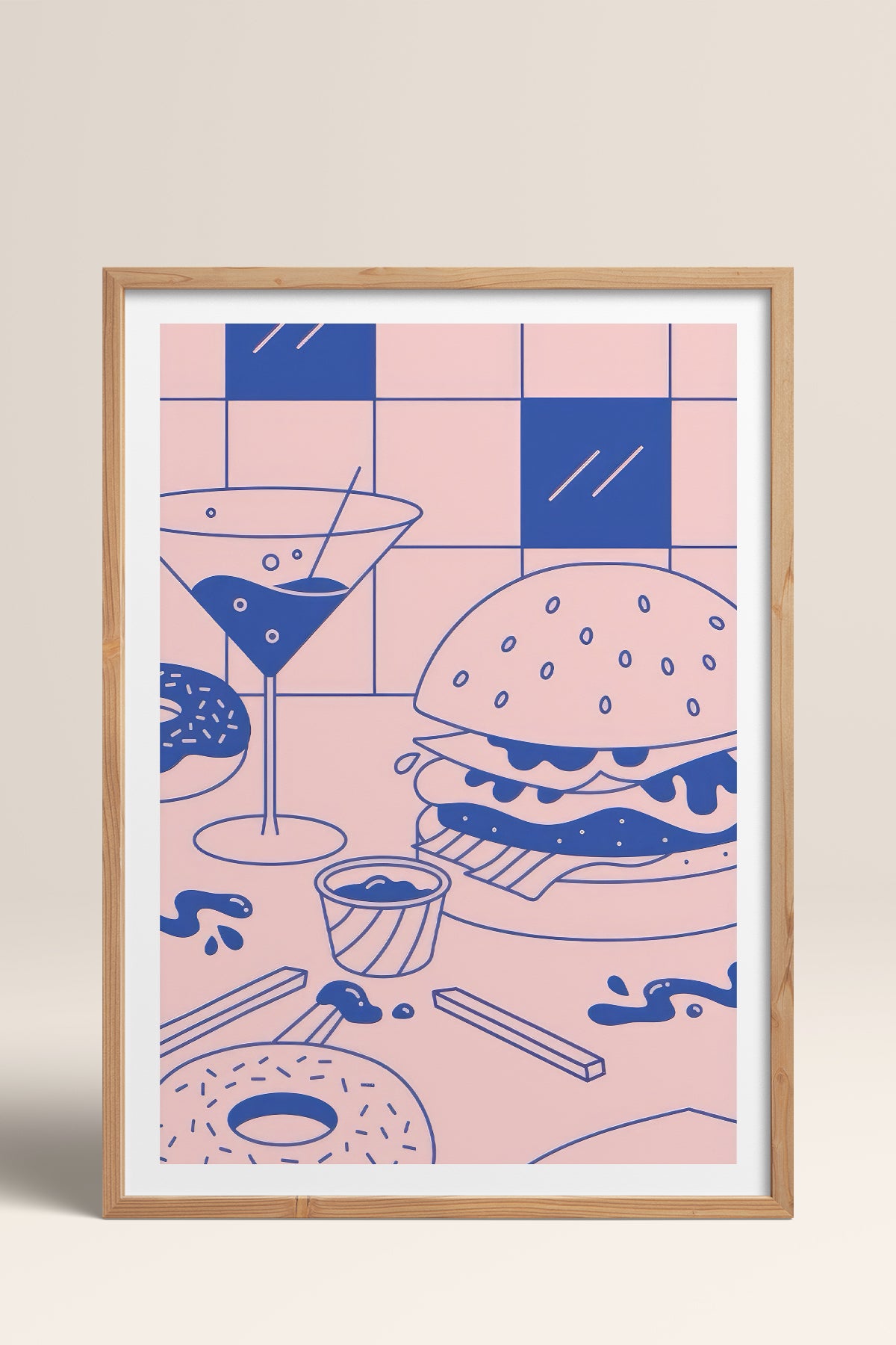 HOMEPACK Ahşap Çerçeveli Tablo Çerçeveli Poster Sanatsal Modern Duvar Dekoru TK-820