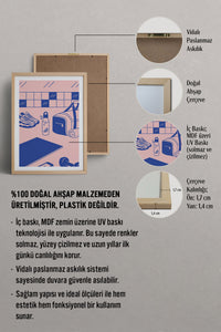 HOMEPACK Ahşap Çerçeveli Tablo Çerçeveli Poster Sanatsal Modern Duvar Dekoru TK-821