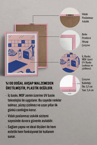 HOMEPACK Ahşap Çerçeveli Tablo Çerçeveli Poster Sanatsal Modern Duvar Dekoru TK-821
