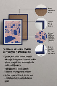 HOMEPACK Ahşap Çerçeveli Tablo Çerçeveli Poster Sanatsal Modern Duvar Dekoru TK-821