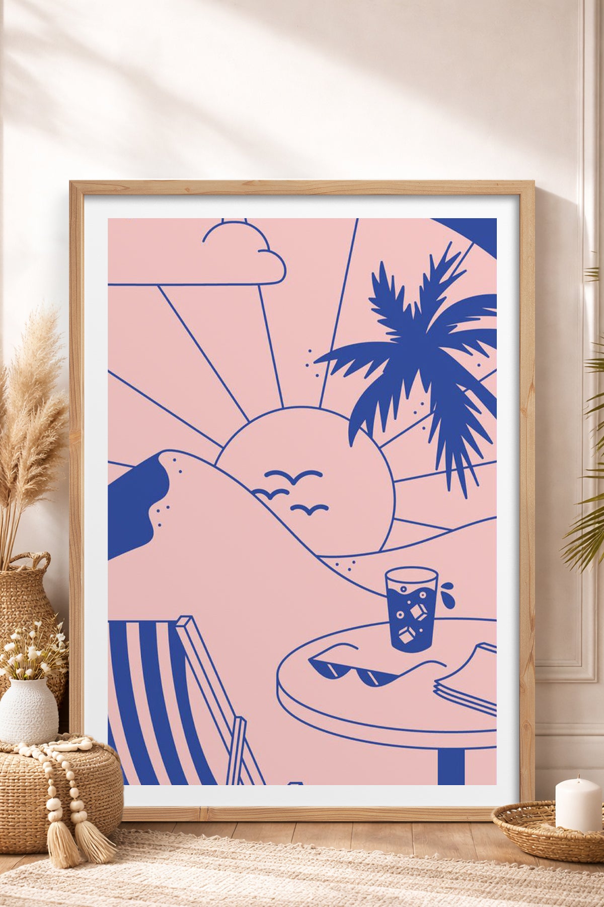 HOMEPACK Ahşap Çerçeveli Tablo Çerçeveli Poster Sanatsal Modern Duvar Dekoru TK-823