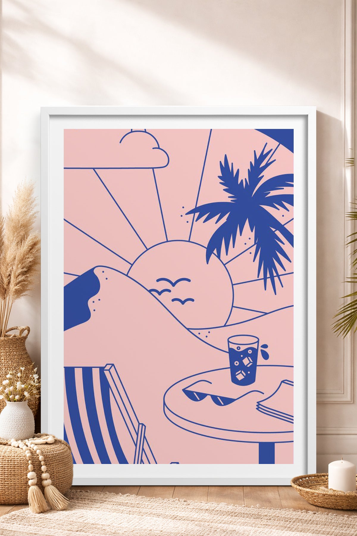 HOMEPACK Ahşap Çerçeveli Tablo Çerçeveli Poster Sanatsal Modern Duvar Dekoru TK-823