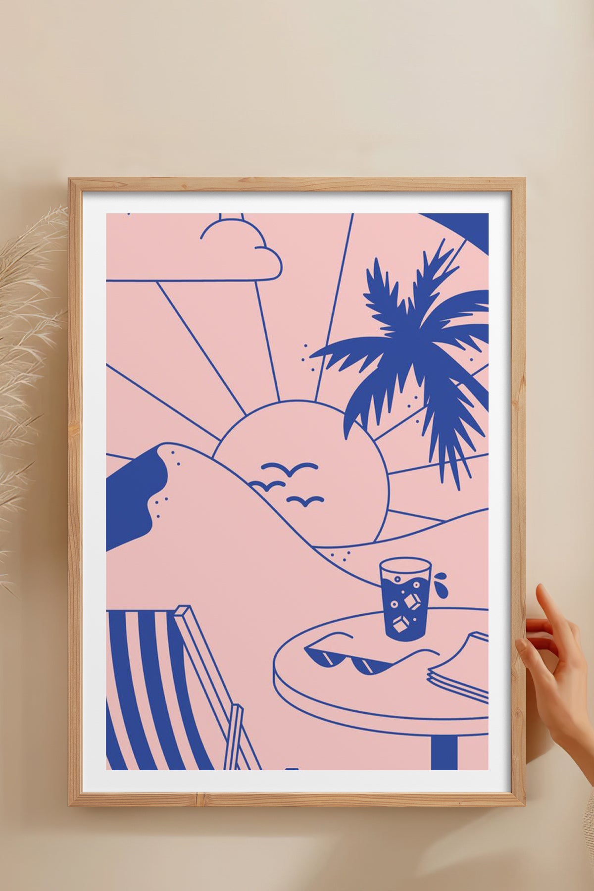 HOMEPACK Ahşap Çerçeveli Tablo Çerçeveli Poster Sanatsal Modern Duvar Dekoru TK-823