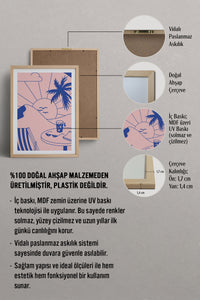 HOMEPACK Ahşap Çerçeveli Tablo Çerçeveli Poster Sanatsal Modern Duvar Dekoru TK-823