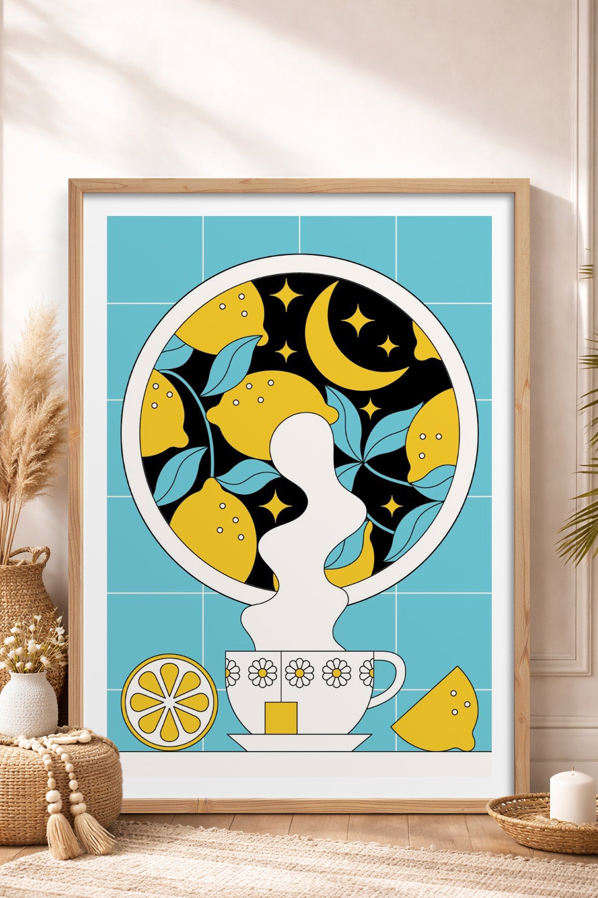 HOMEPACK Ahşap Çerçeveli Tablo Çerçeveli Poster Sanatsal Modern Duvar Dekoru TK-824