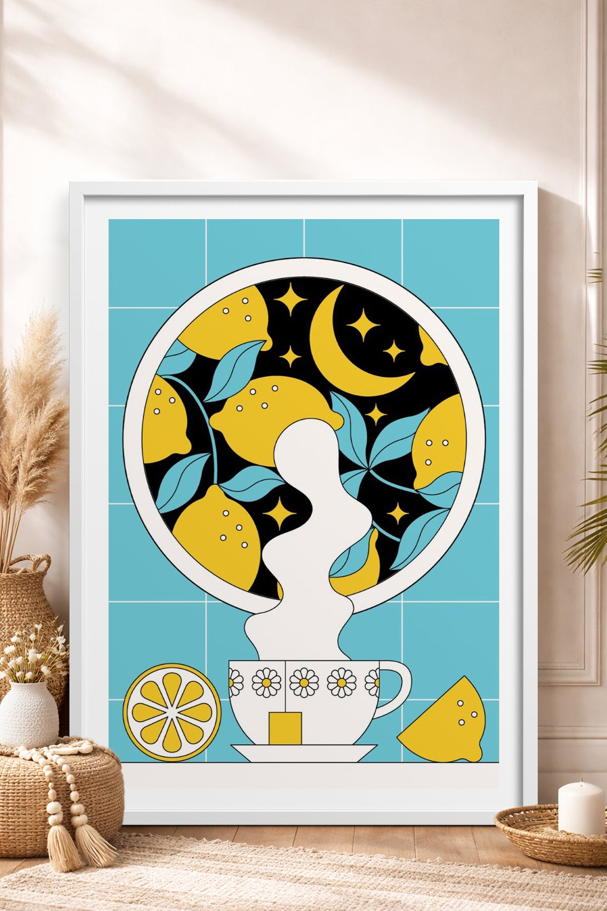 HOMEPACK Ahşap Çerçeveli Tablo Çerçeveli Poster Sanatsal Modern Duvar Dekoru TK-824
