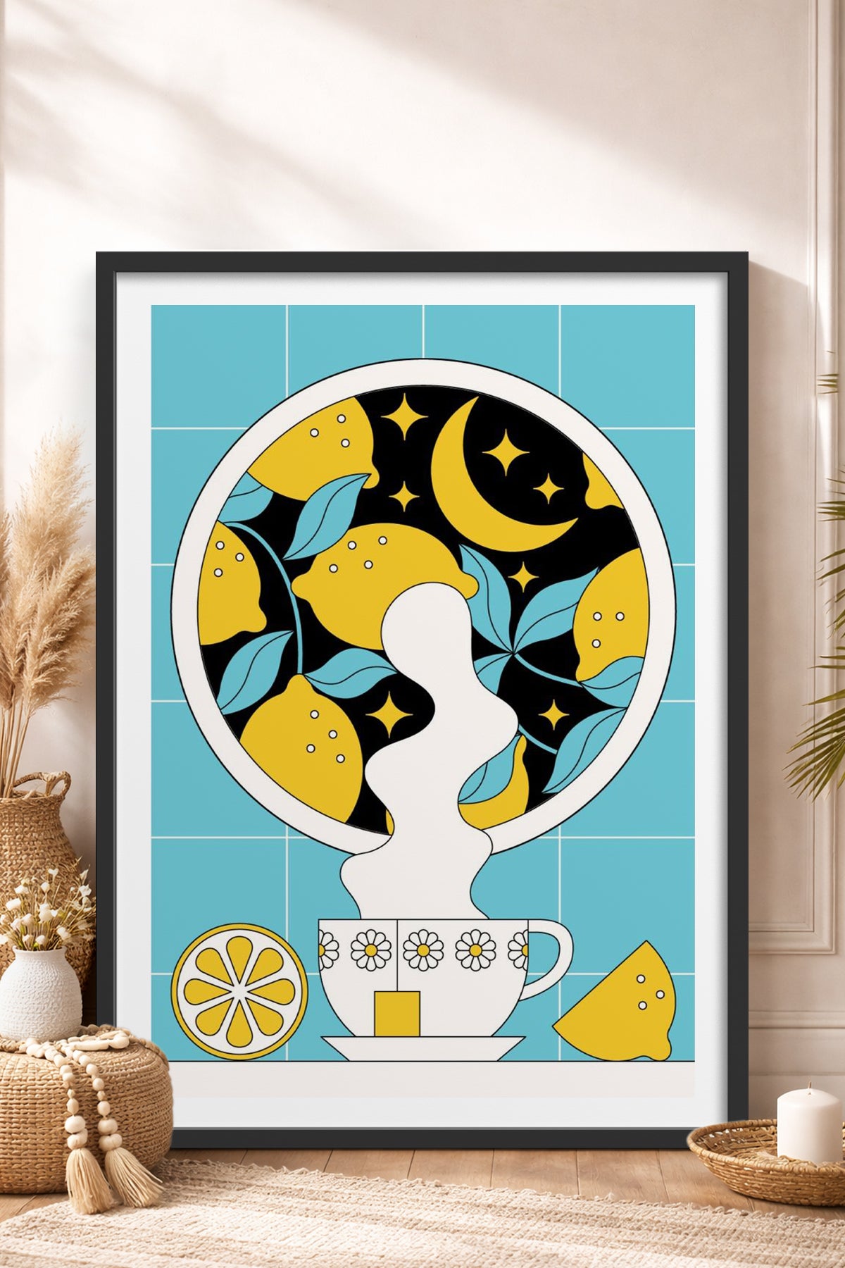 HOMEPACK Ahşap Çerçeveli Tablo Çerçeveli Poster Sanatsal Modern Duvar Dekoru TK-824