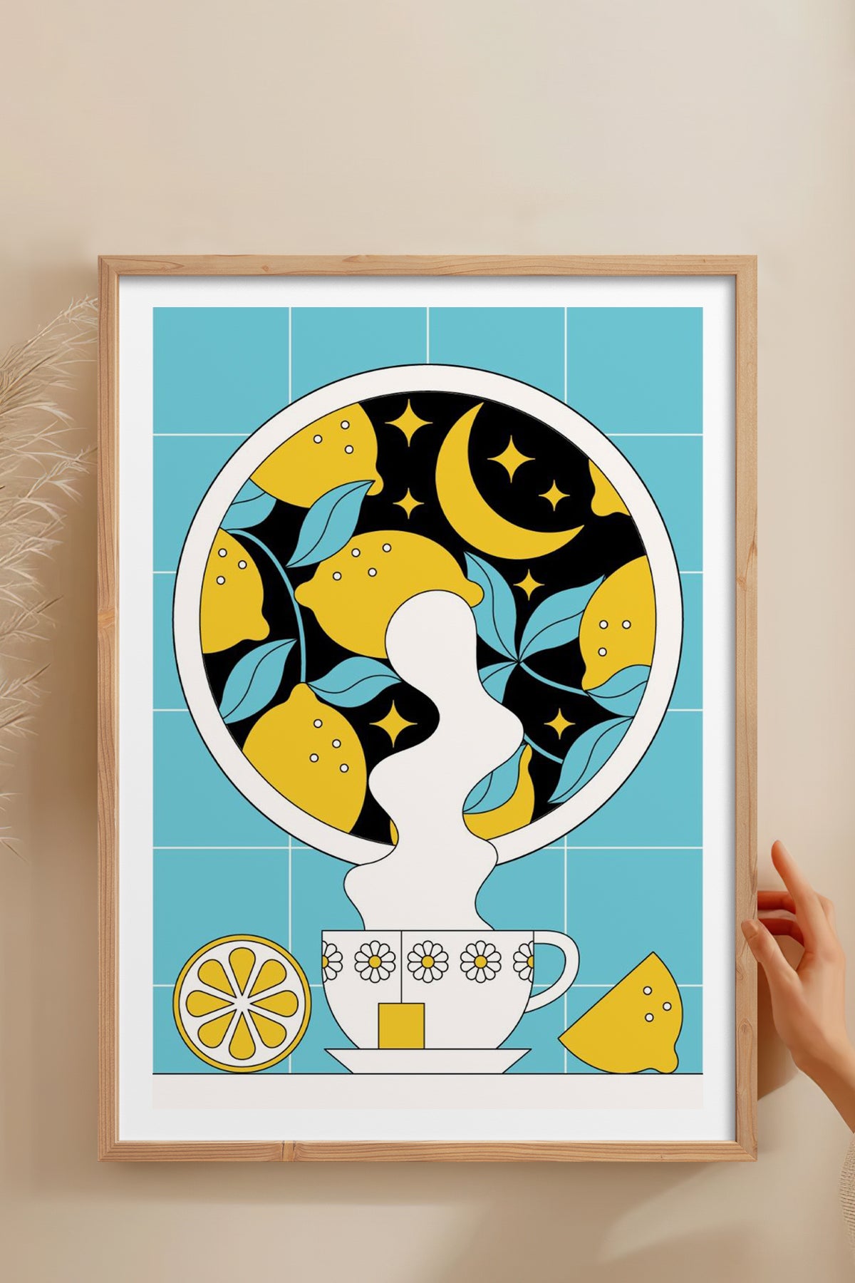 HOMEPACK Ahşap Çerçeveli Tablo Çerçeveli Poster Sanatsal Modern Duvar Dekoru TK-824