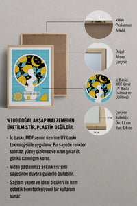 HOMEPACK Ahşap Çerçeveli Tablo Çerçeveli Poster Sanatsal Modern Duvar Dekoru TK-824