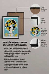HOMEPACK Ahşap Çerçeveli Tablo Çerçeveli Poster Sanatsal Modern Duvar Dekoru TK-824