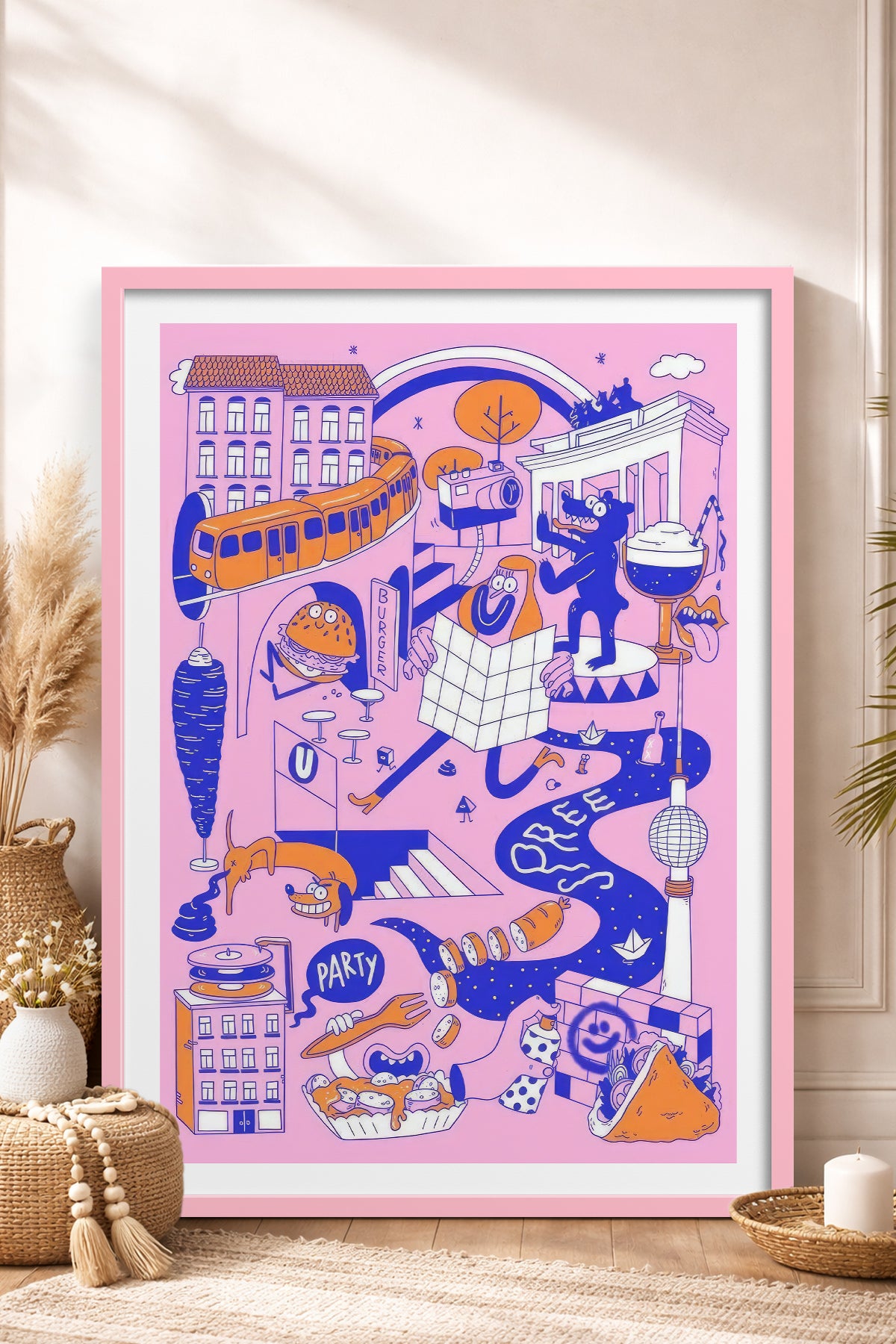 HOMEPACK Ahşap Çerçeveli Tablo Çerçeveli Poster Sanatsal Modern Duvar Dekoru TK-825