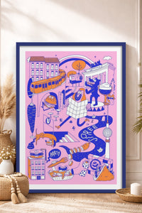 HOMEPACK Ahşap Çerçeveli Tablo Çerçeveli Poster Sanatsal Modern Duvar Dekoru TK-825