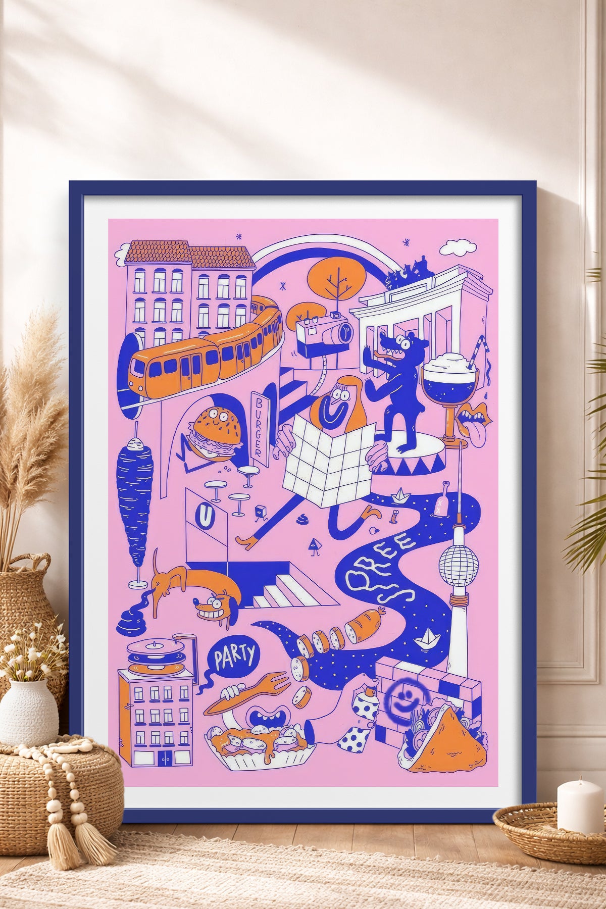 HOMEPACK Ahşap Çerçeveli Tablo Çerçeveli Poster Sanatsal Modern Duvar Dekoru TK-825