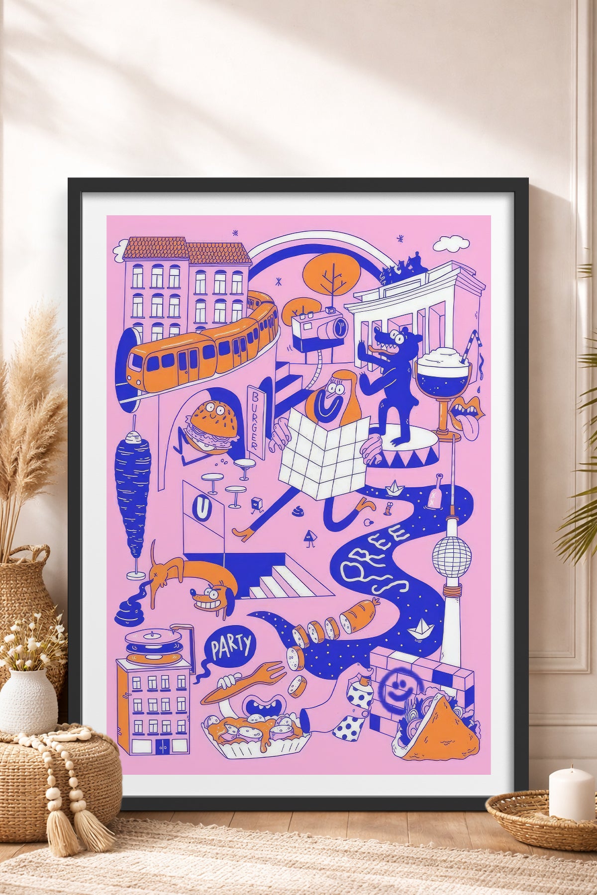 HOMEPACK Ahşap Çerçeveli Tablo Çerçeveli Poster Sanatsal Modern Duvar Dekoru TK-825