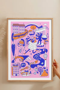 HOMEPACK Ahşap Çerçeveli Tablo Çerçeveli Poster Sanatsal Modern Duvar Dekoru TK-825