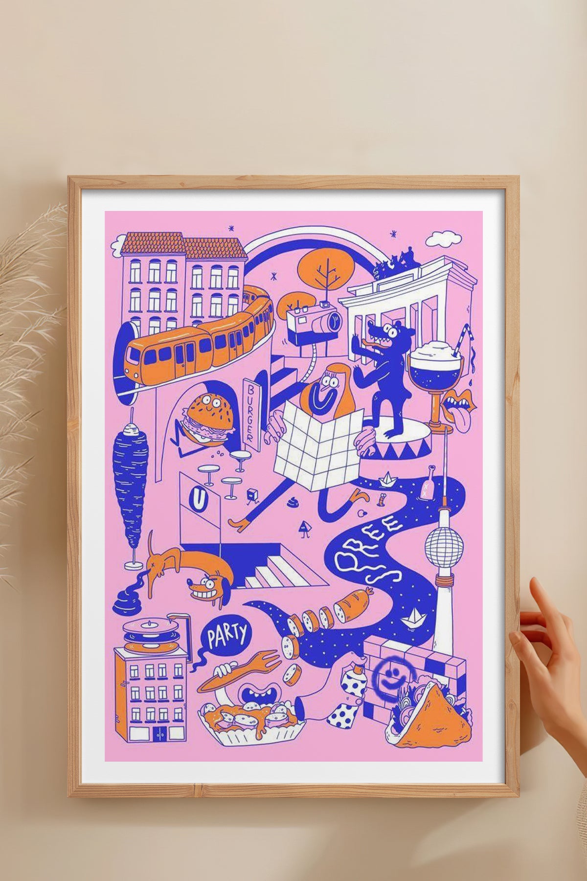 HOMEPACK Ahşap Çerçeveli Tablo Çerçeveli Poster Sanatsal Modern Duvar Dekoru TK-825
