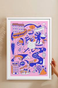 HOMEPACK Ahşap Çerçeveli Tablo Çerçeveli Poster Sanatsal Modern Duvar Dekoru TK-825