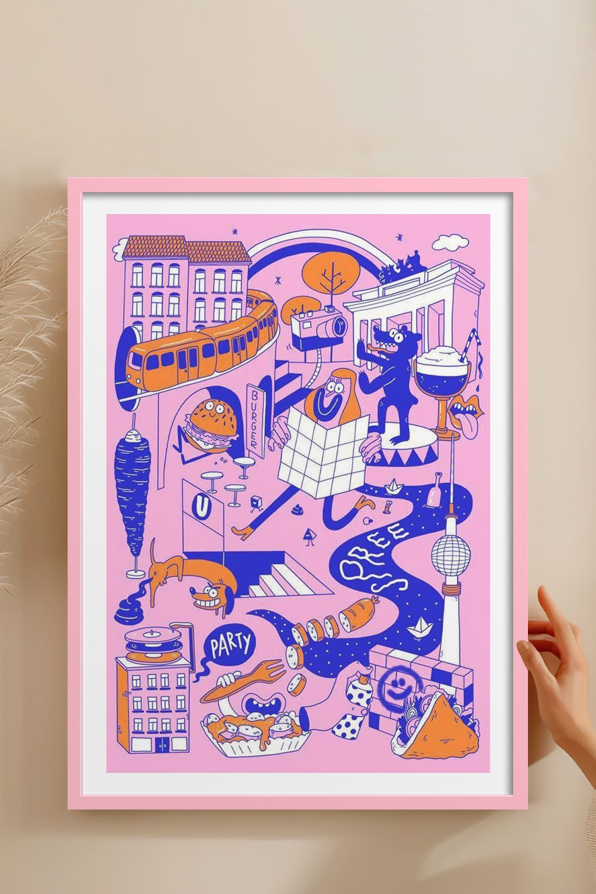 HOMEPACK Ahşap Çerçeveli Tablo Çerçeveli Poster Sanatsal Modern Duvar Dekoru TK-825