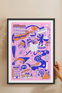 HOMEPACK Ahşap Çerçeveli Tablo Çerçeveli Poster Sanatsal Modern Duvar Dekoru TK-825