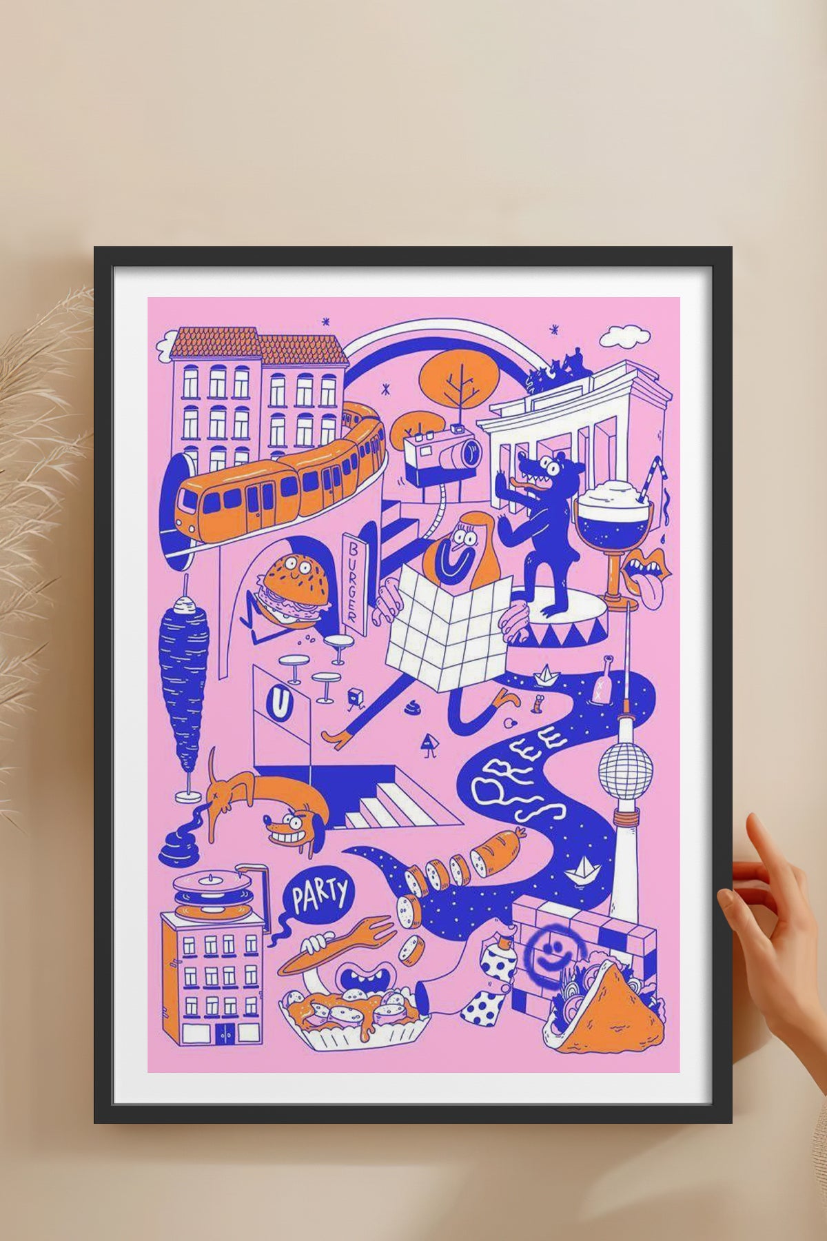 HOMEPACK Ahşap Çerçeveli Tablo Çerçeveli Poster Sanatsal Modern Duvar Dekoru TK-825