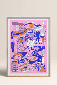 HOMEPACK Ahşap Çerçeveli Tablo Çerçeveli Poster Sanatsal Modern Duvar Dekoru TK-825