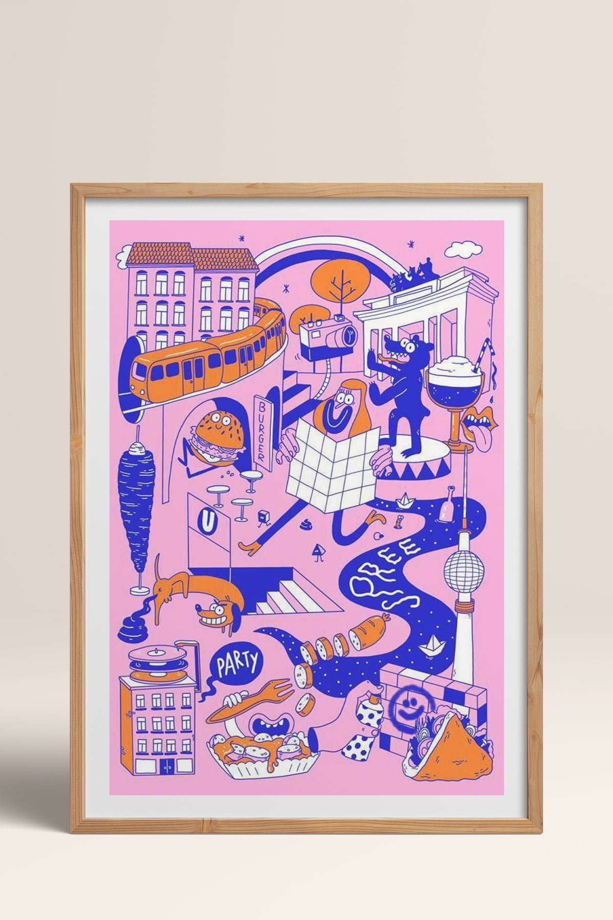 HOMEPACK Ahşap Çerçeveli Tablo Çerçeveli Poster Sanatsal Modern Duvar Dekoru TK-825