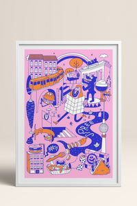 HOMEPACK Ahşap Çerçeveli Tablo Çerçeveli Poster Sanatsal Modern Duvar Dekoru TK-825
