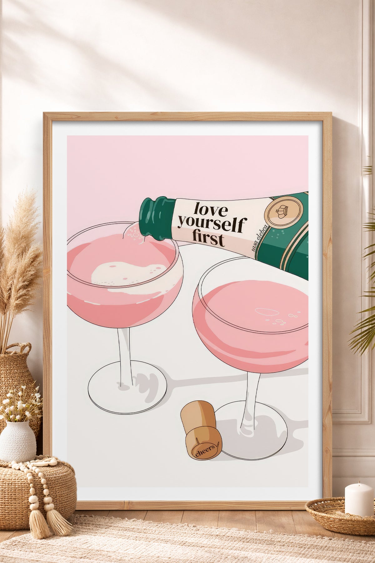 HOMEPACK Ahşap Çerçeveli Tablo Çerçeveli Poster Sanatsal Modern Duvar Dekoru TK-826