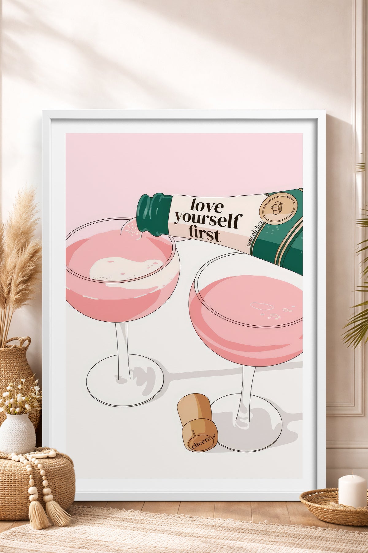 HOMEPACK Ahşap Çerçeveli Tablo Çerçeveli Poster Sanatsal Modern Duvar Dekoru TK-826