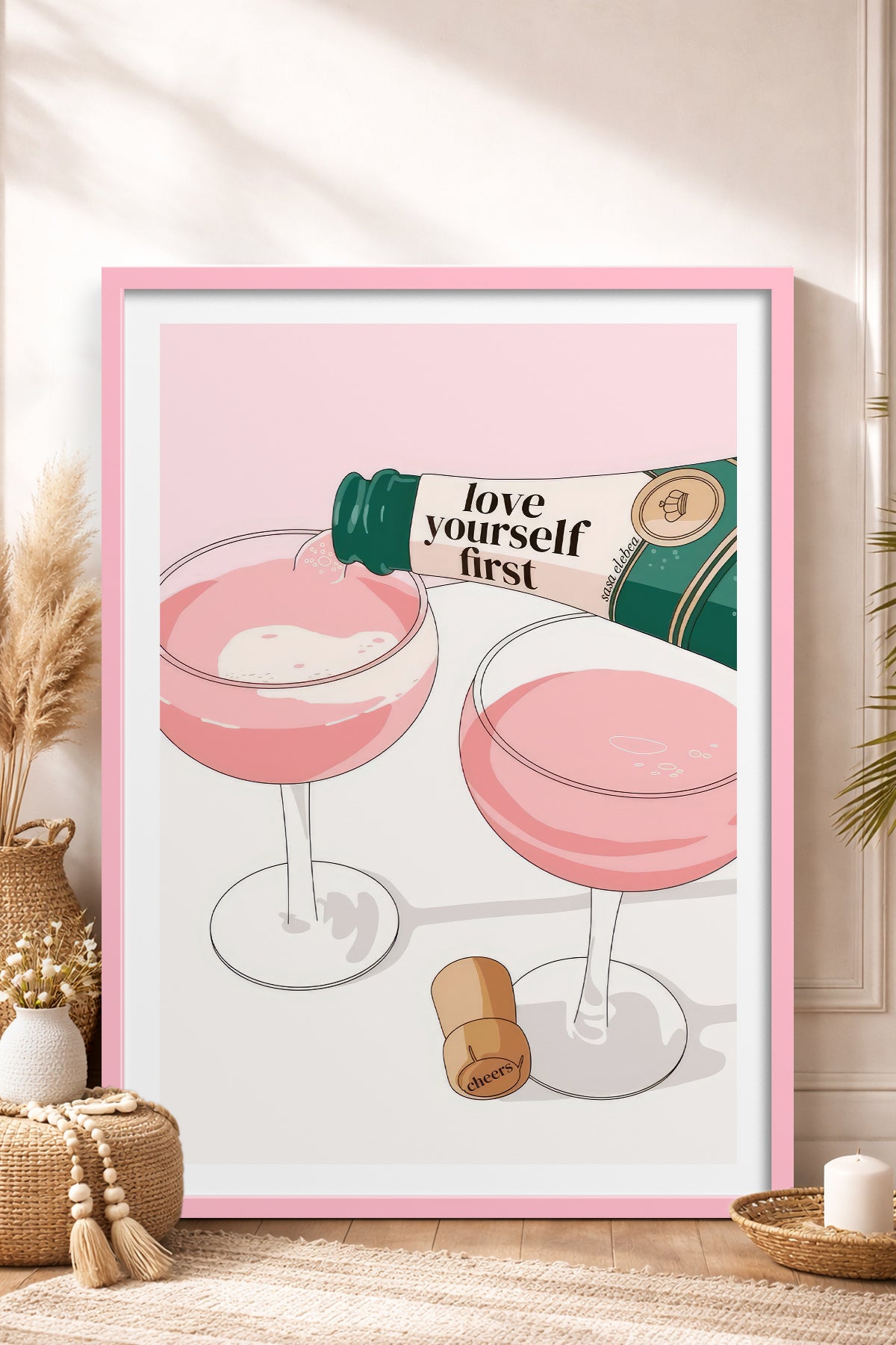 HOMEPACK Ahşap Çerçeveli Tablo Çerçeveli Poster Sanatsal Modern Duvar Dekoru TK-826