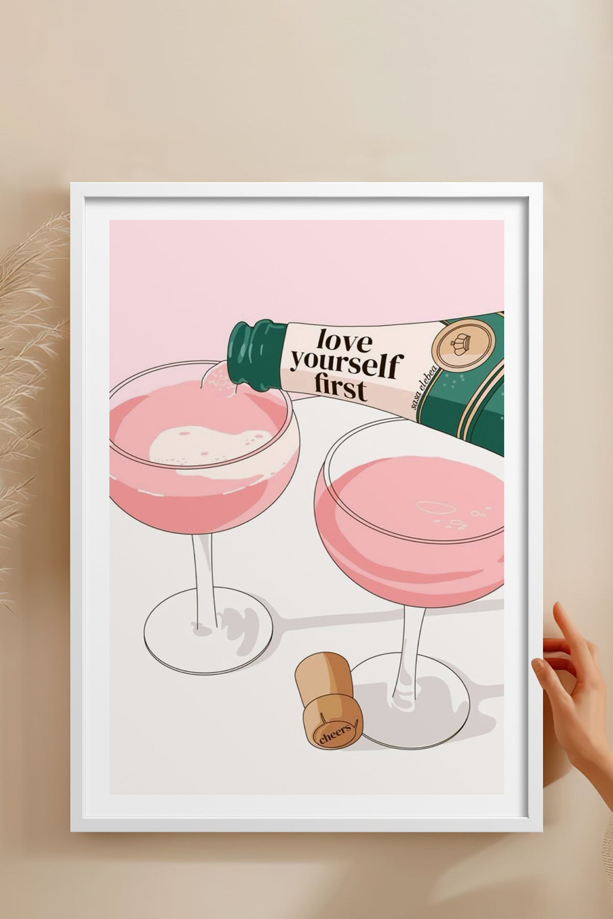 HOMEPACK Ahşap Çerçeveli Tablo Çerçeveli Poster Sanatsal Modern Duvar Dekoru TK-826