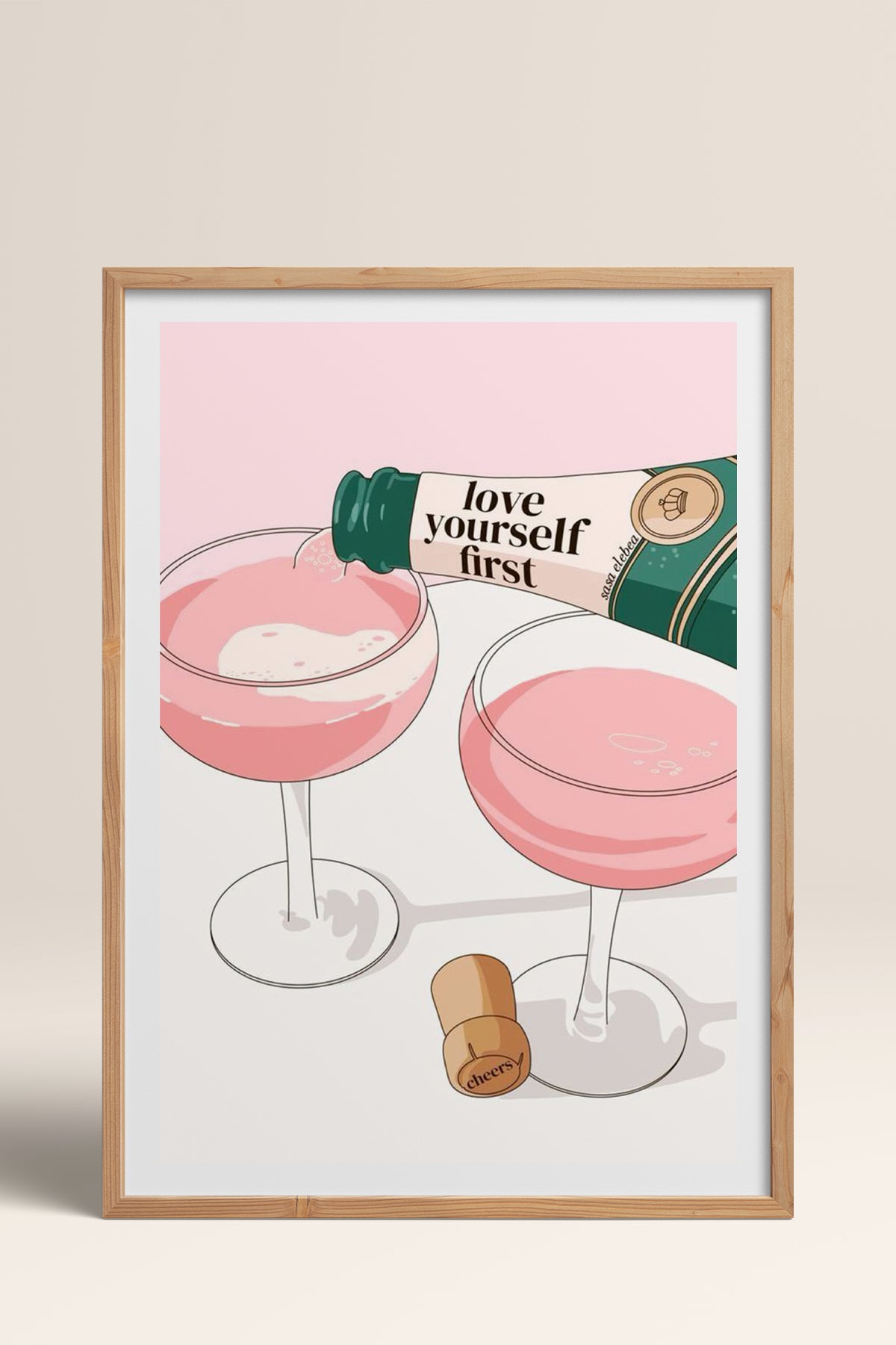 HOMEPACK Ahşap Çerçeveli Tablo Çerçeveli Poster Sanatsal Modern Duvar Dekoru TK-826