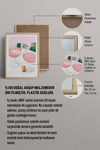 HOMEPACK Ahşap Çerçeveli Tablo Çerçeveli Poster Sanatsal Modern Duvar Dekoru TK-826