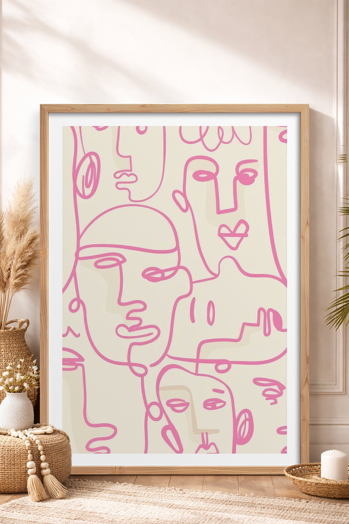 HOMEPACK Ahşap Çerçeveli Tablo Çerçeveli Poster Sanatsal Modern Duvar Dekoru TK-827