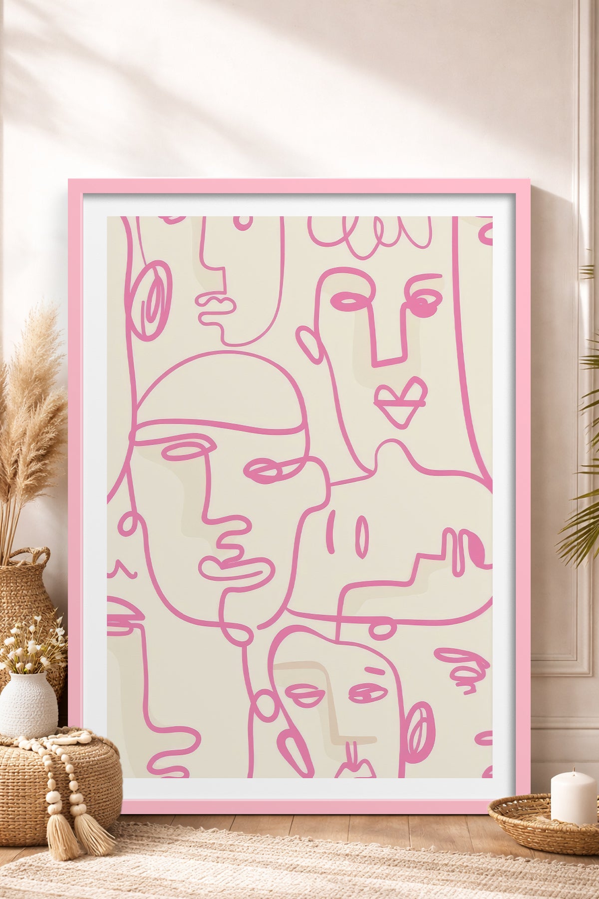 HOMEPACK Ahşap Çerçeveli Tablo Çerçeveli Poster Sanatsal Modern Duvar Dekoru TK-827