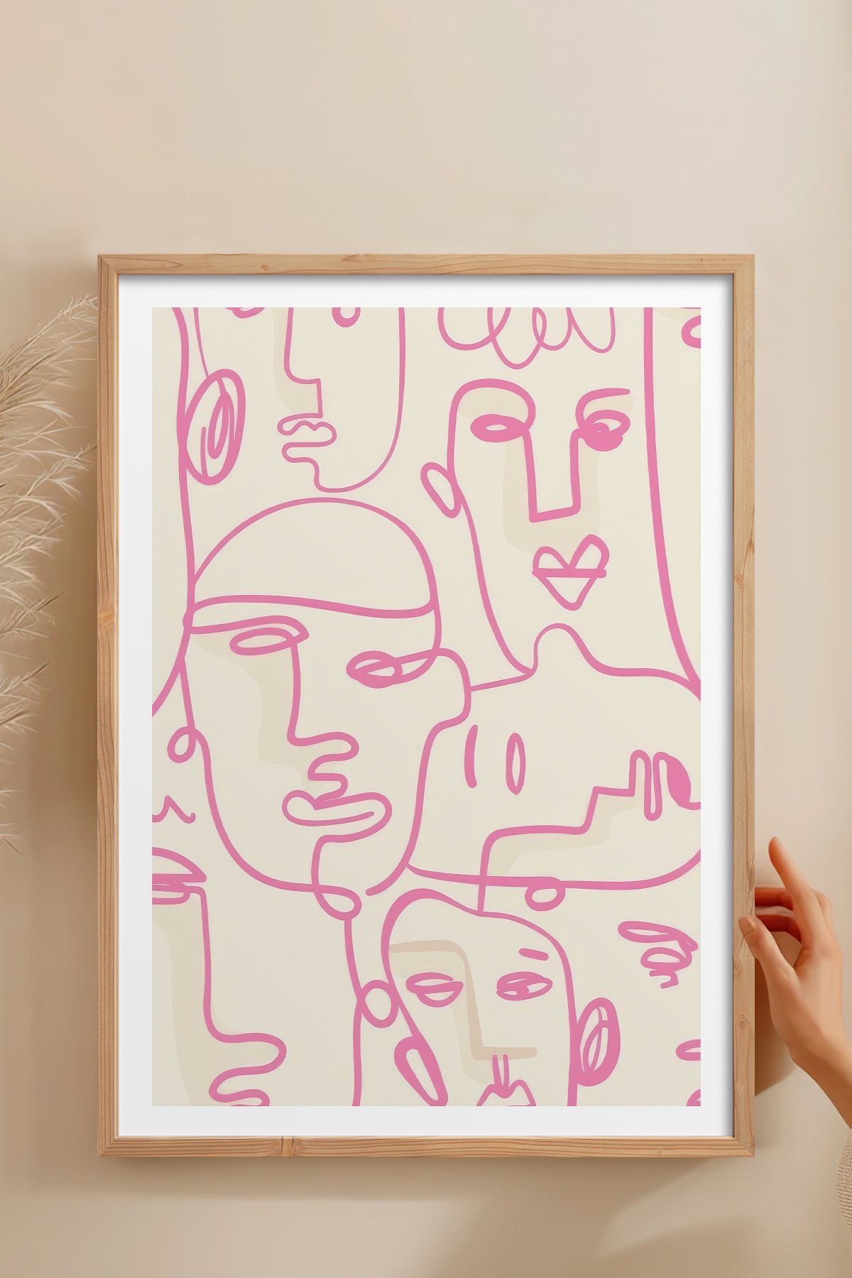 HOMEPACK Ahşap Çerçeveli Tablo Çerçeveli Poster Sanatsal Modern Duvar Dekoru TK-827
