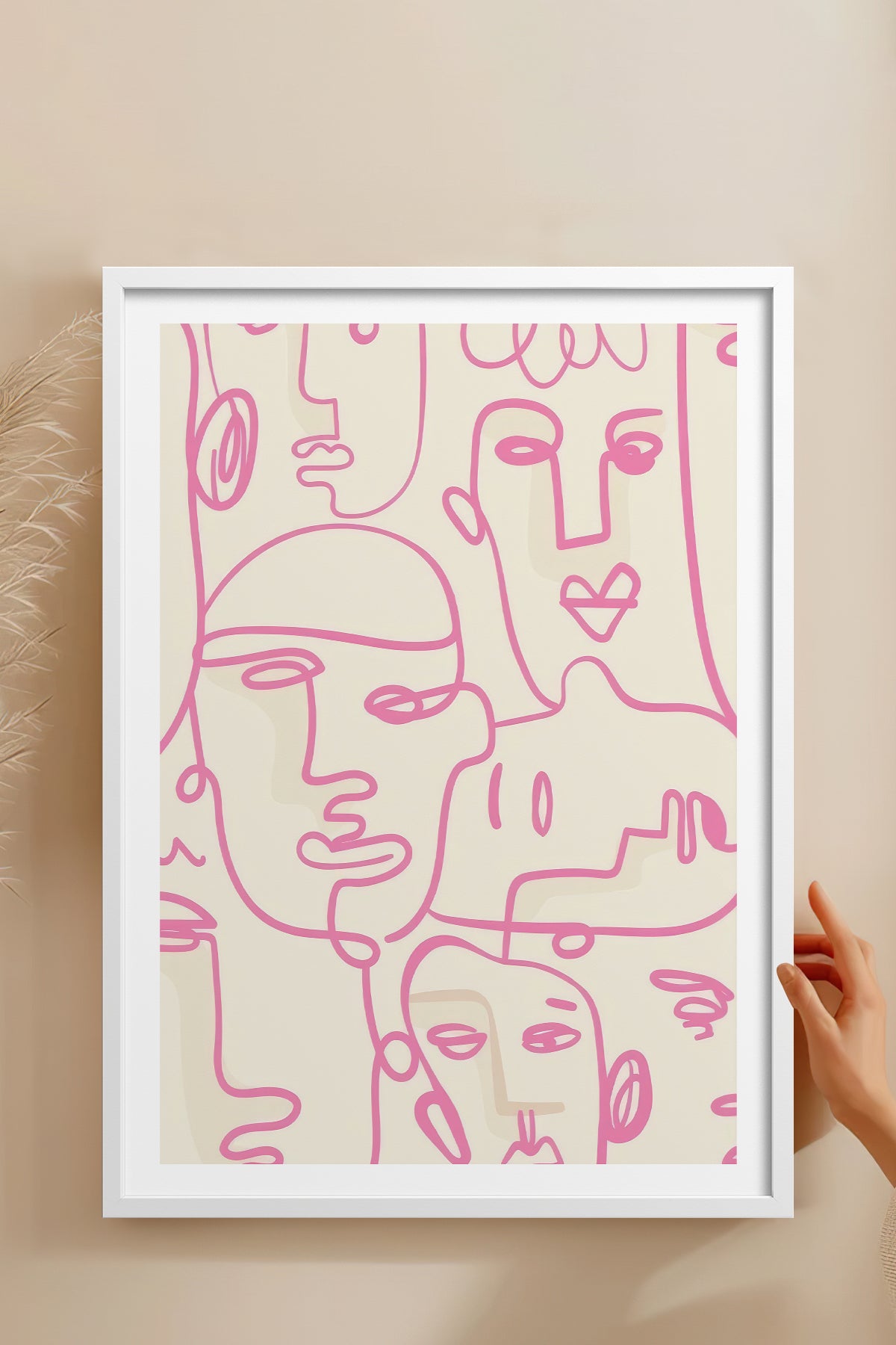 HOMEPACK Ahşap Çerçeveli Tablo Çerçeveli Poster Sanatsal Modern Duvar Dekoru TK-827