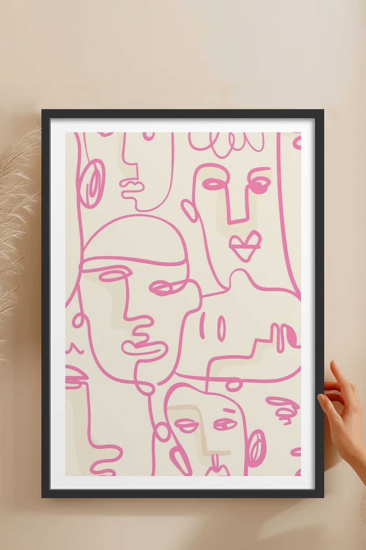 HOMEPACK Ahşap Çerçeveli Tablo Çerçeveli Poster Sanatsal Modern Duvar Dekoru TK-827