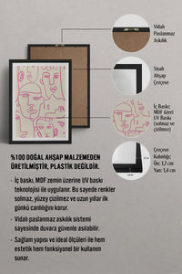 HOMEPACK Ahşap Çerçeveli Tablo Çerçeveli Poster Sanatsal Modern Duvar Dekoru TK-827