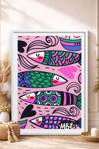 HOMEPACK Ahşap Çerçeveli Tablo Çerçeveli Poster Sanatsal Modern Duvar Dekoru TK-828