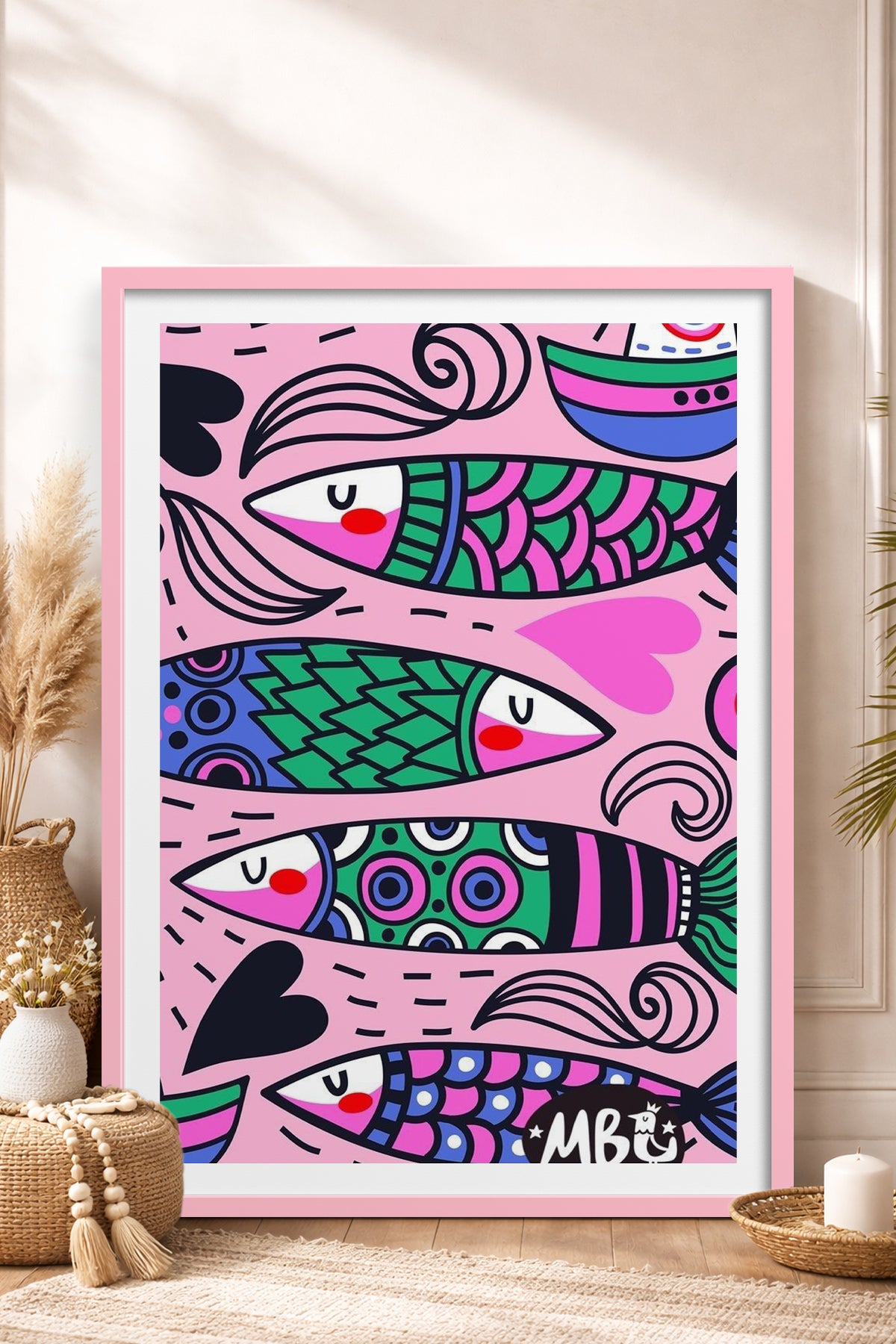 HOMEPACK Ahşap Çerçeveli Tablo Çerçeveli Poster Sanatsal Modern Duvar Dekoru TK-828