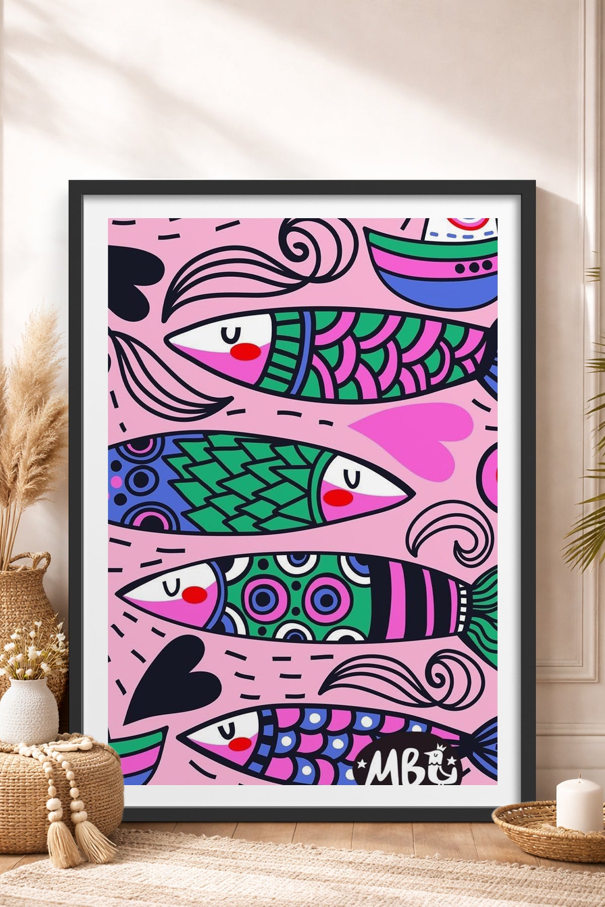 HOMEPACK Ahşap Çerçeveli Tablo Çerçeveli Poster Sanatsal Modern Duvar Dekoru TK-828