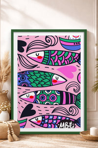 HOMEPACK Ahşap Çerçeveli Tablo Çerçeveli Poster Sanatsal Modern Duvar Dekoru TK-828