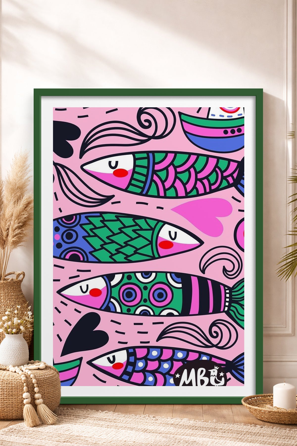 HOMEPACK Ahşap Çerçeveli Tablo Çerçeveli Poster Sanatsal Modern Duvar Dekoru TK-828