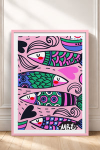 HOMEPACK Ahşap Çerçeveli Tablo Çerçeveli Poster Sanatsal Modern Duvar Dekoru TK-828
